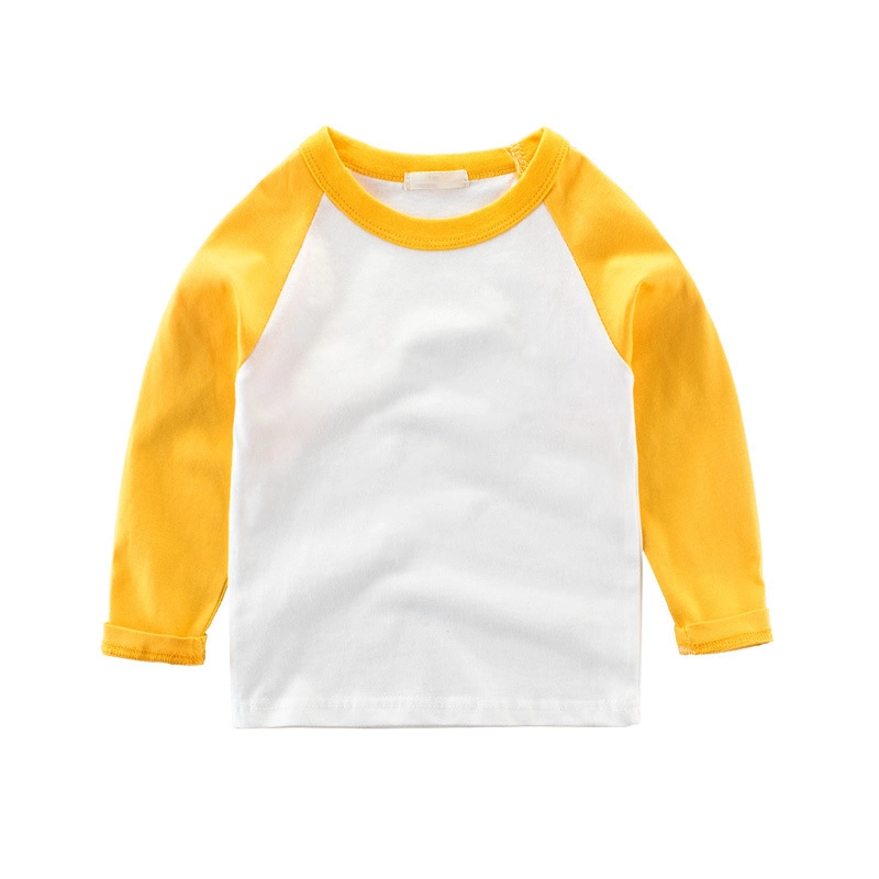 Logo personnalisé sur le soft d'impression Oversized polyester coton chute de blanc ordinaire de l'épaule Tshirt Raglan T-Shirt à manches longues Kids