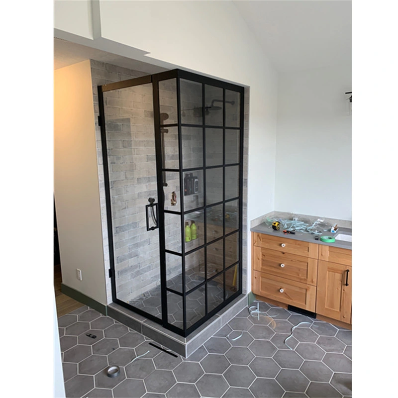 Frameless Stainless Steel Degree Hinge Bathroom Tempered Glass Shower Door