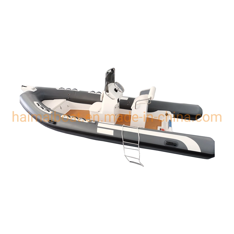 18FT 5.5m Fiberglass Rigid Hull Patrol Boat Fishing Coastal Boat Semirigid Hull Inflatable Boat Sportsman Training Boat Made in China for Sale