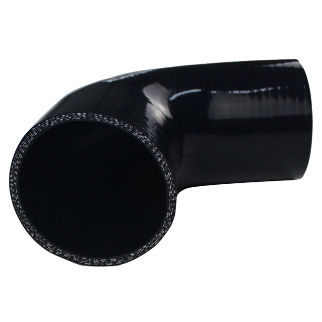 4" to 3" Black Flexible Automotive 90 Degree Silicone Hose