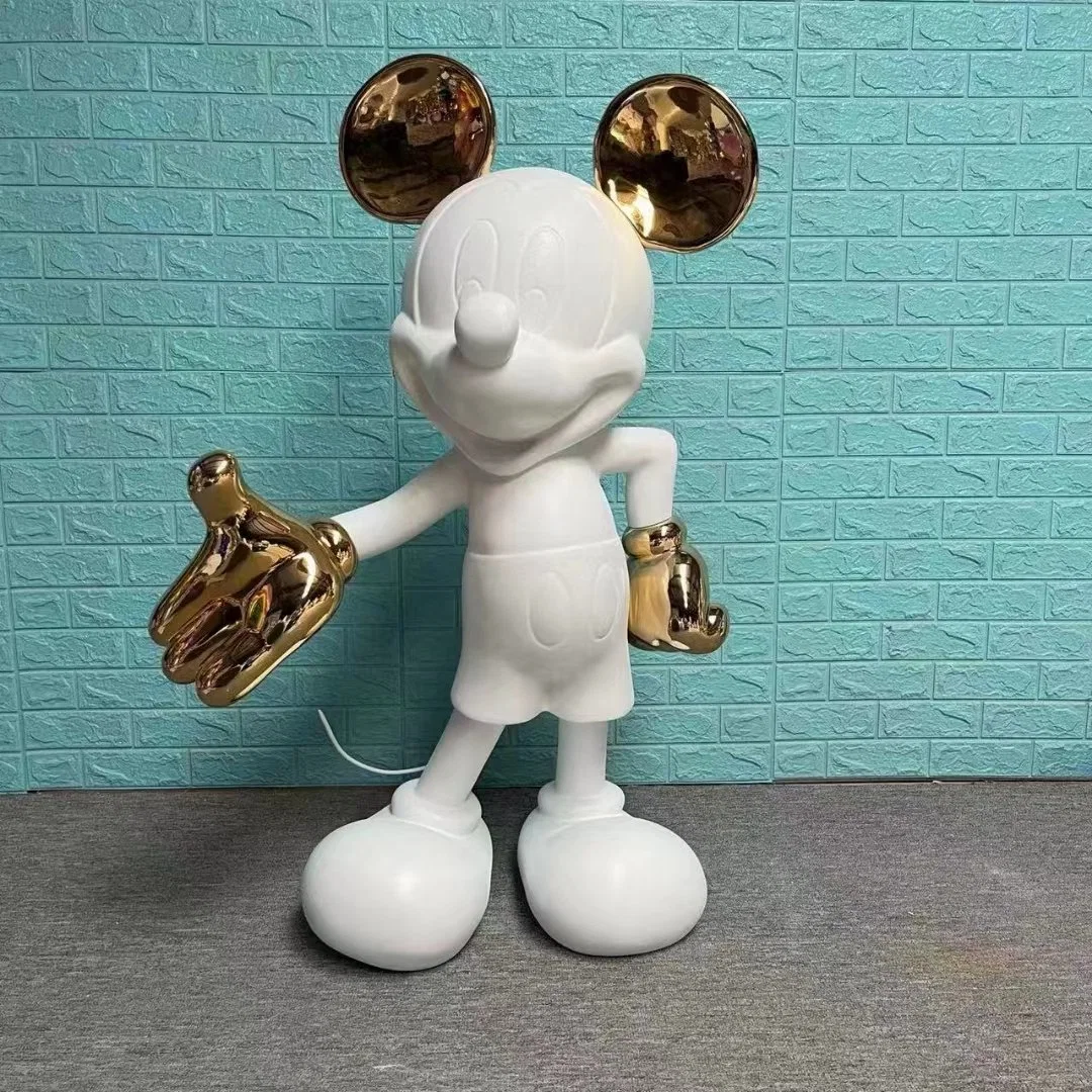 Custom Home Decoration Resin Craft Anime Figure Statue Mickey Mouse Fiberglass Sculpture