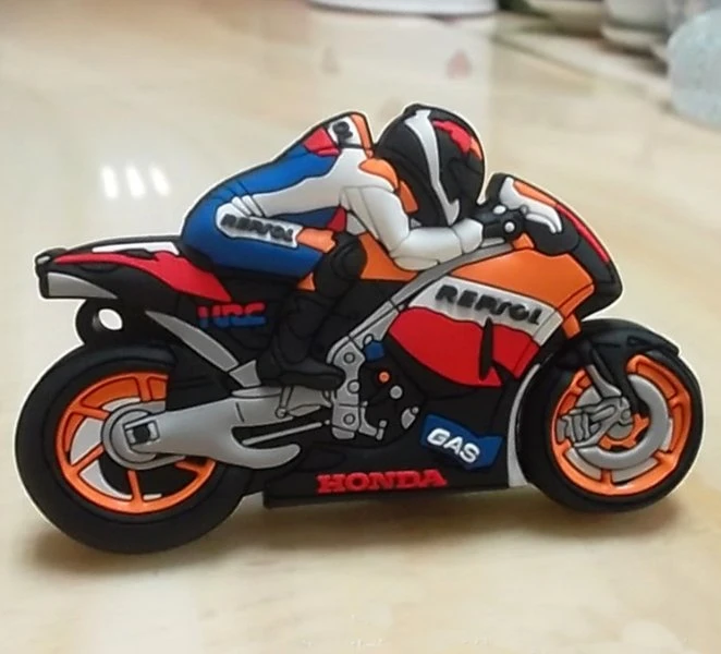 The Motorcycle 8GB 16GB 32GB Customized 2D/3D PVC Cartoon USB Flash Disks/Pen Drive/USB Flash Drive for Promotional Gift