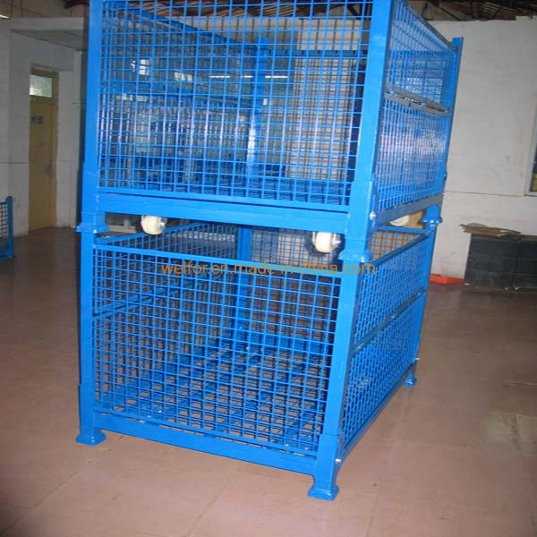 Welded Mesh Cage Mesh Wire Folding Metal Stacking Container Pallet Cages