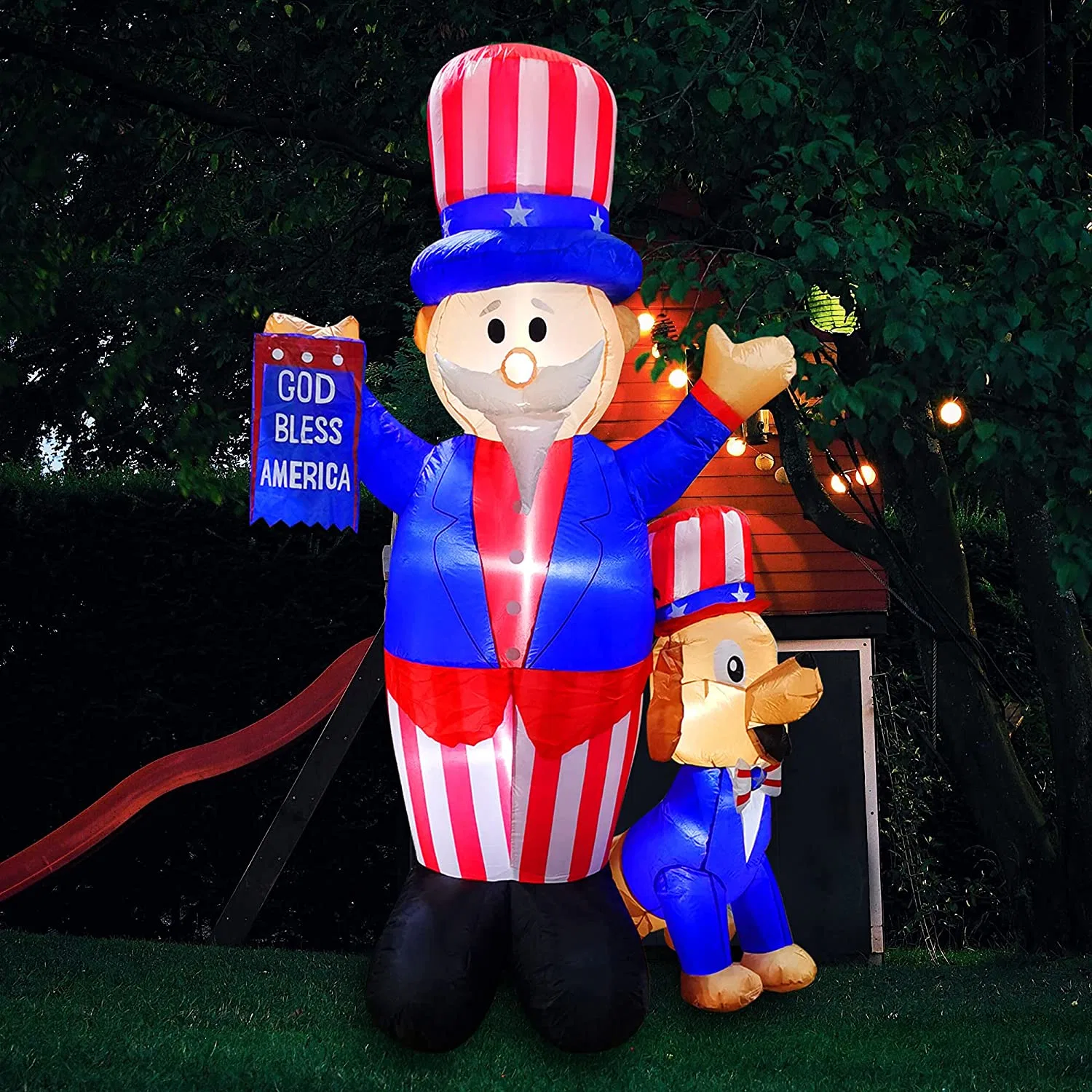 Inflatable Uncle Sam with July 4th Indendence Day Yard Decorations Yard