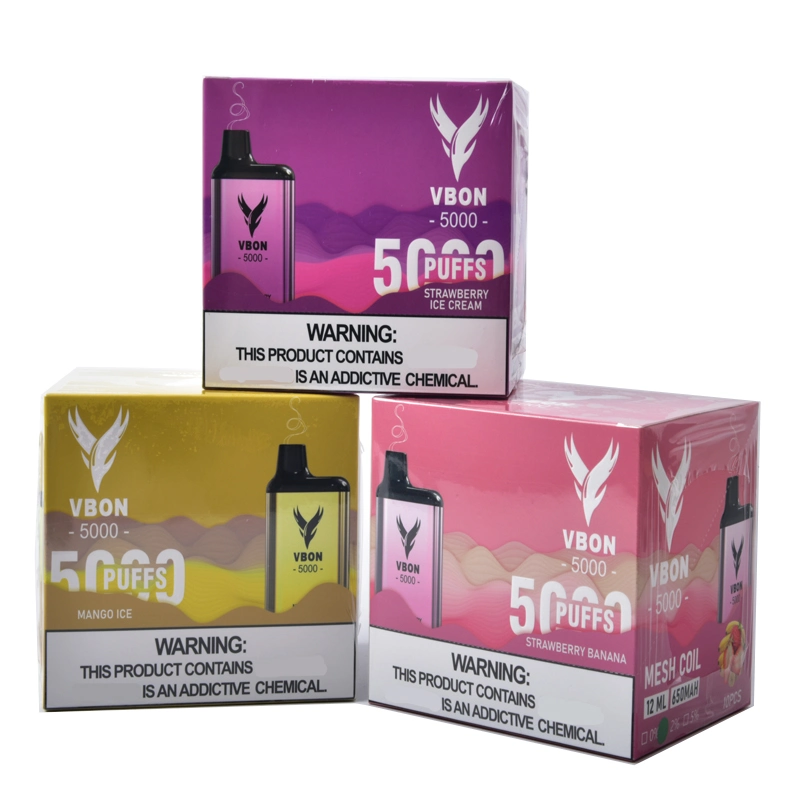 Vbon Bar Stock en EU Fast Delivery 5000 Puffs E-CIG Cápsula desechable