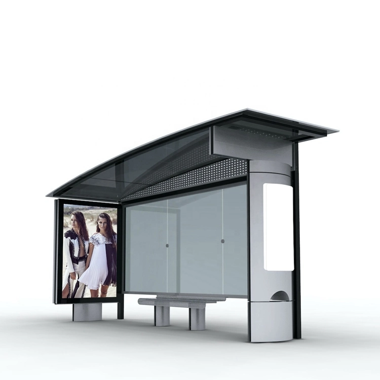 Outdoor Aluminum Bus Shelter for Smart City Public Transportation
