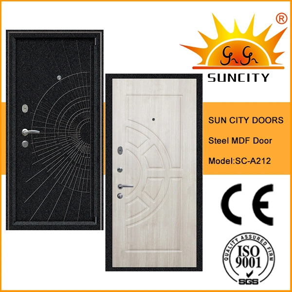 Safety Front Metal MDF Wooden PVC Film Door with Frame