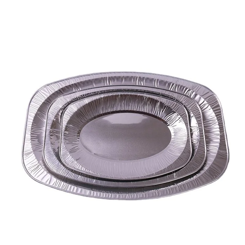 Oval Aluminum Foil Pans Restaurant Food Packing Foil Container Baking Aluminum Tray