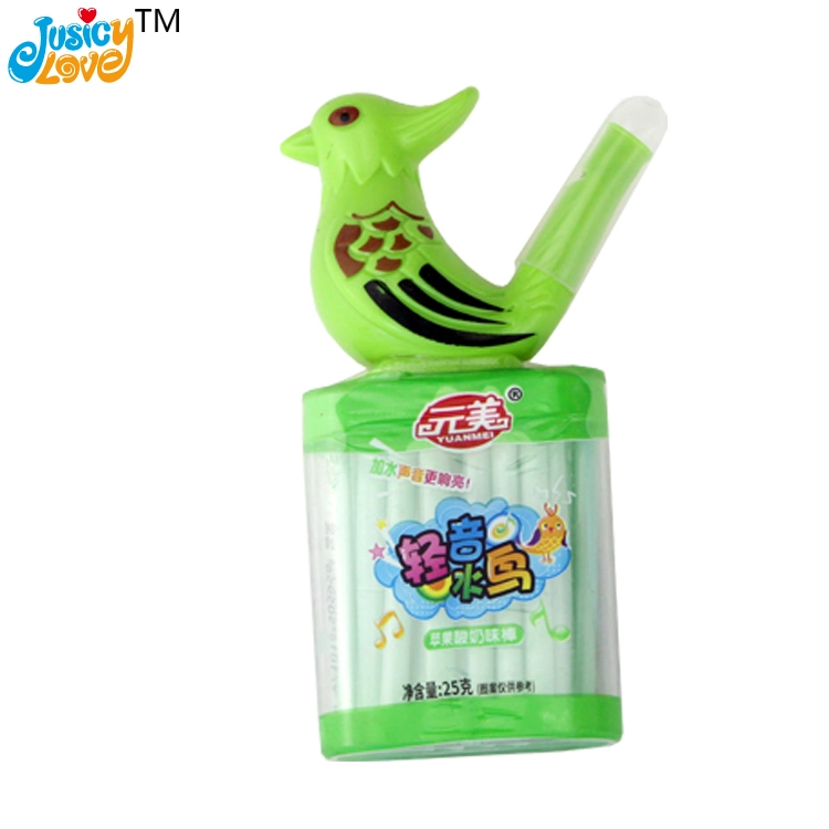 Novelty Happy Cartoon Whistle Bird Toy with Cc Stick Candy