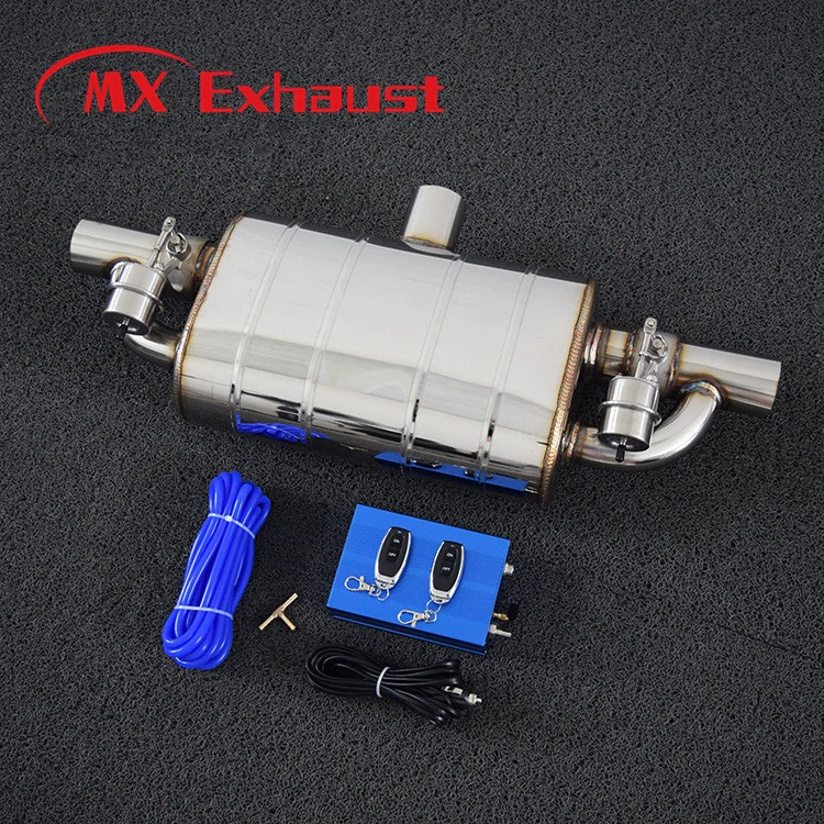 Car Universal Miirror Polished Stainless Steel Exhaust Muffler Valve One Cutout Valve Remote Control Variable Silencer