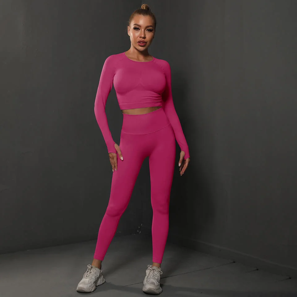 Женские наборы йоги Sportswear из 2 предметов для фитнеса Женщина