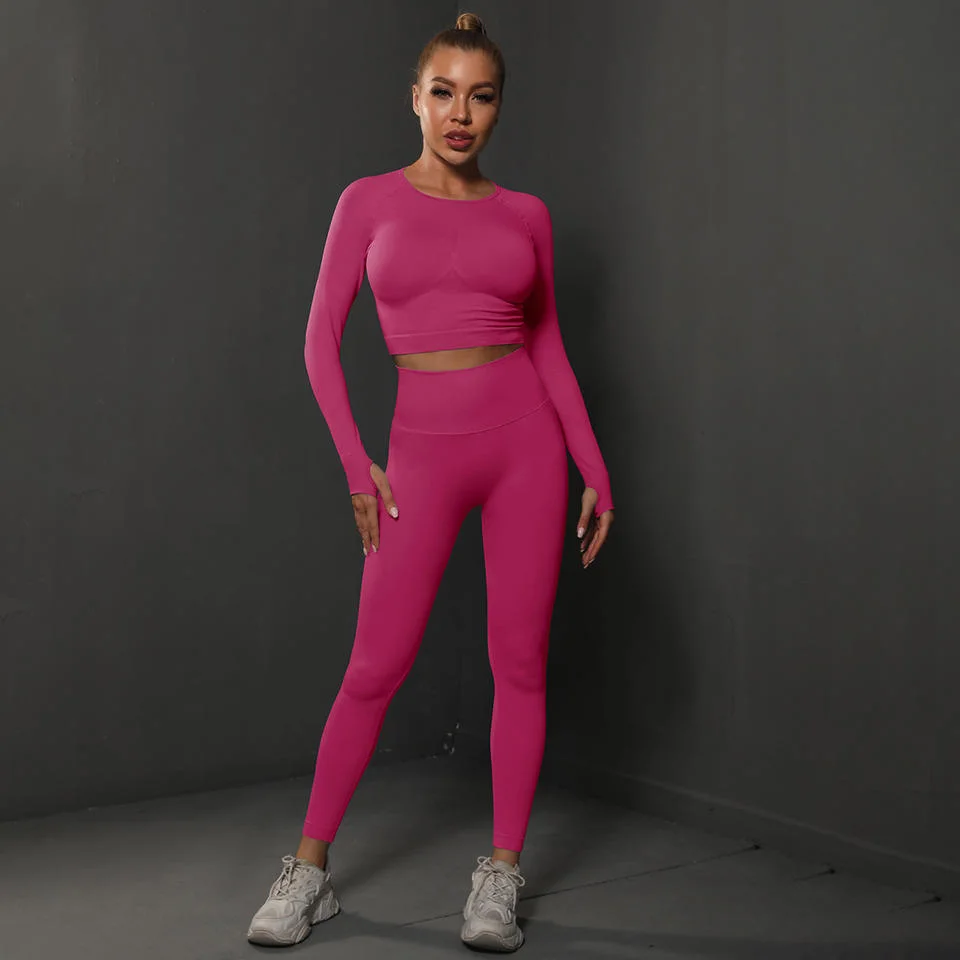 Seamless Fitness Sportswear 2 Conjunto de peça mulheres Ioga Conjuntos para senhora