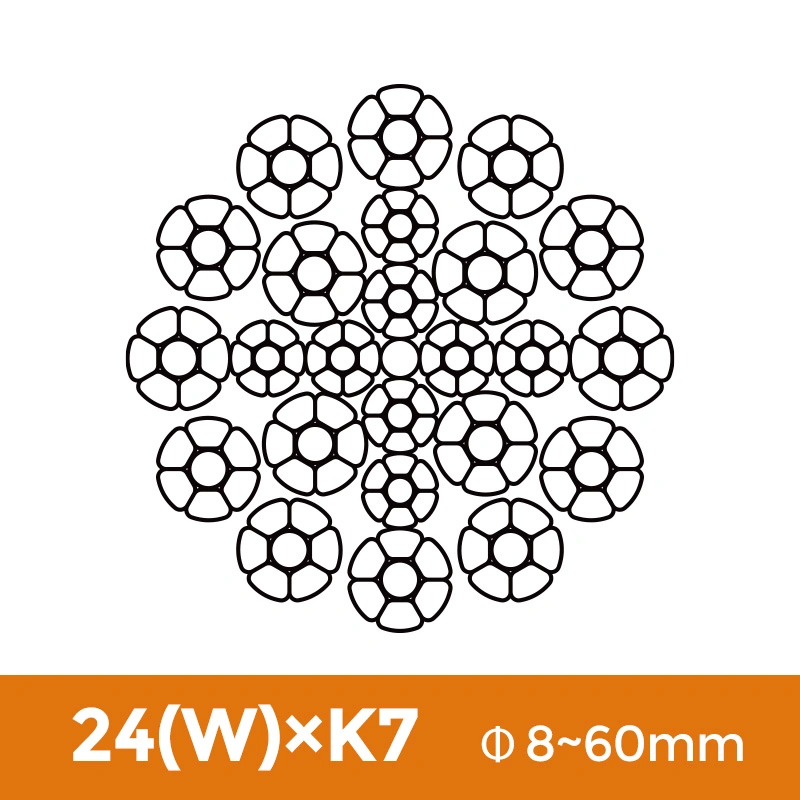 18X7 19X7 24WX7 35WX7 resistente al giro elevador principal Cable de acero de grúa torre Rastreador de 24W*7*7 35W2408 ISO