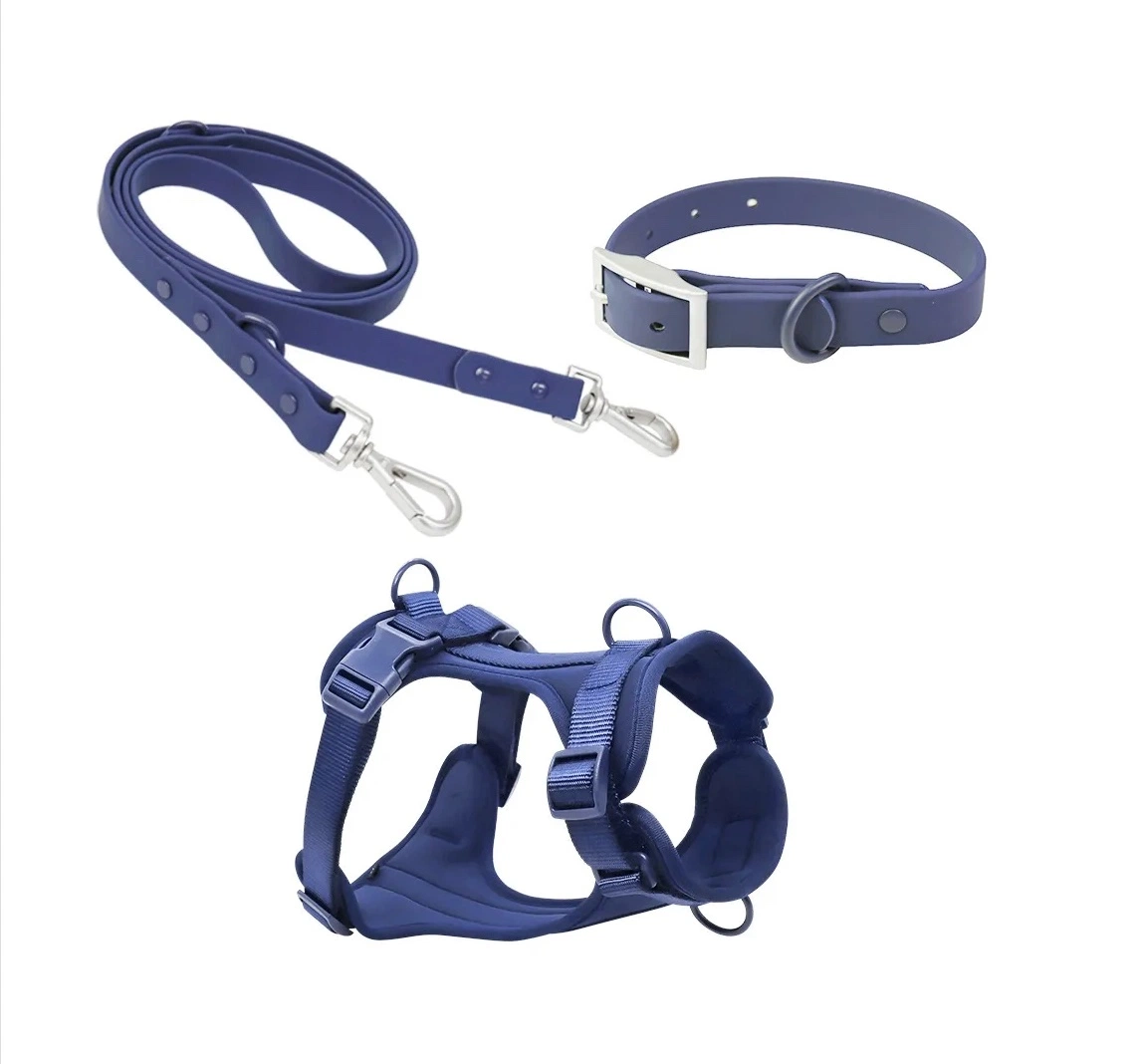 Hot Selling New Style Waterproof PVC Collar Leash Harness Set for Pet Dogs