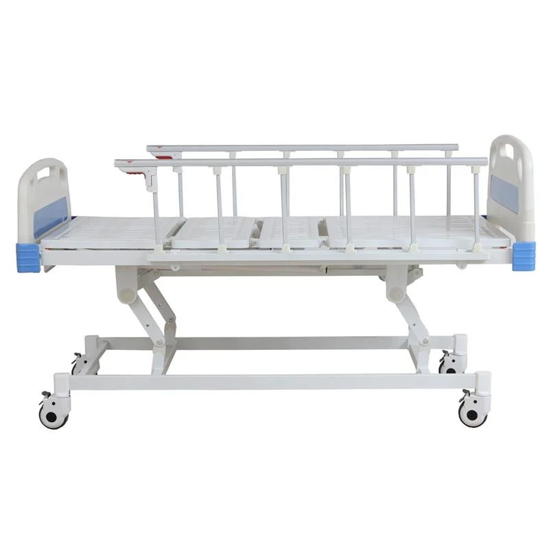 Suministro médico 3 rangos 3 función Manual cama hospitalaria con Barandillas de aluminio