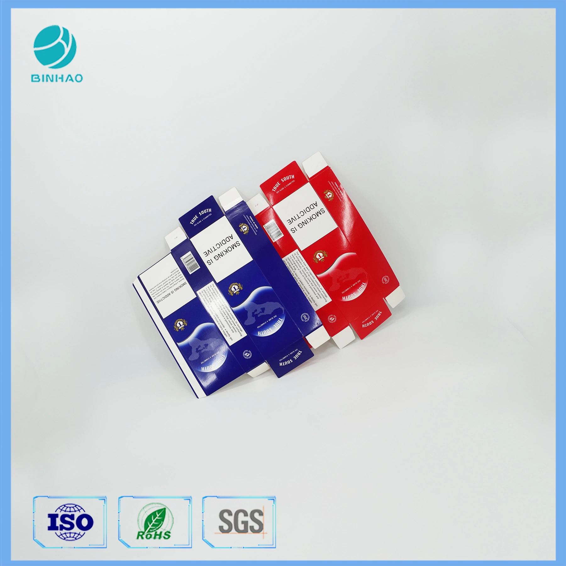 طباعة عالية الجودة بعلب بطاقات مخصصة للبطاقات باللون الأزرق الأحمر