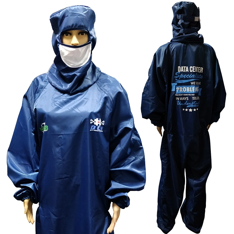 Antistatische fusselfreie ESD-Kleidung Reinraumbekleidung mit Mesh Gesichtsmask