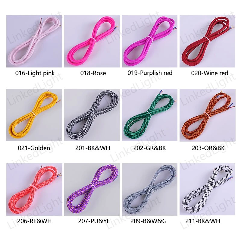 Pink 3 Core Cloth Covered Weaving Textile Braided Wire