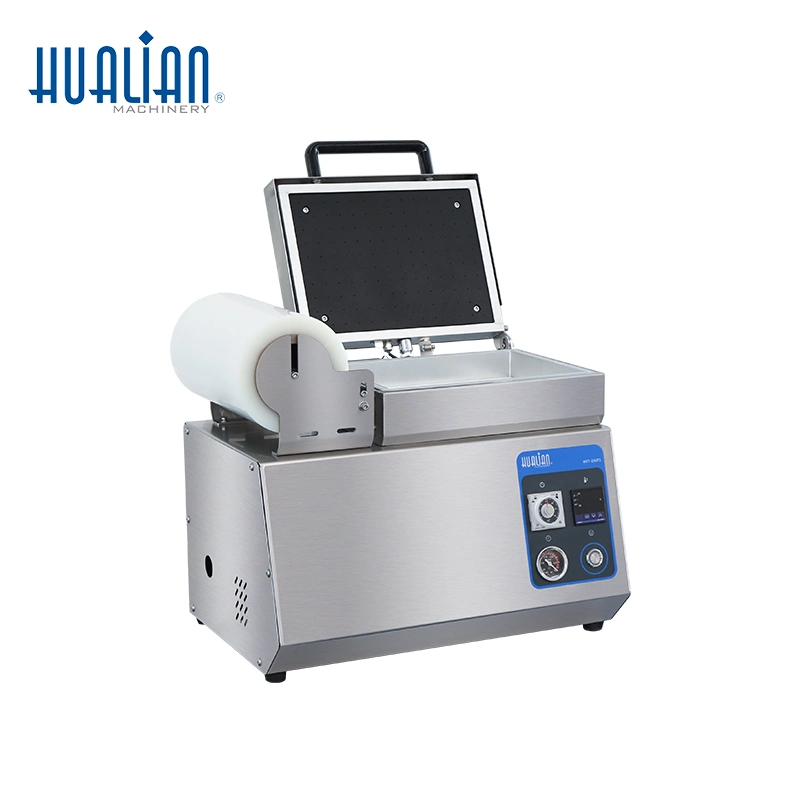 Hvt-240ts Hualian Kitchen Table Skin Food Packaging Packing Vacuum Sealer Sealing Machine