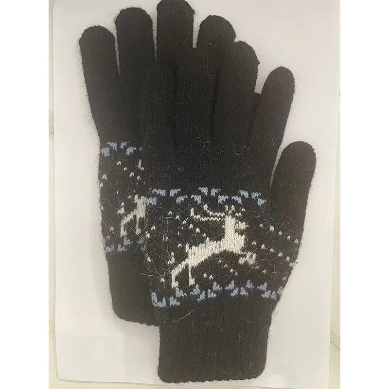 Custom Logo Keep Warm Touch Screen Knitted Jacquard Gloves Acrylic Winter Gloves