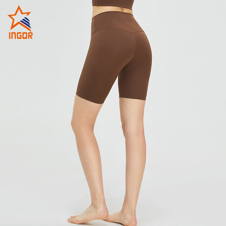 Ingor Sportswear Custom Fitness Gym Wear Clothing OEM ODM Women Outdoor Quarter Women's High Waist Hip Lift Yoga Pants Tight Fit, Quick Dried Yoga Shorts