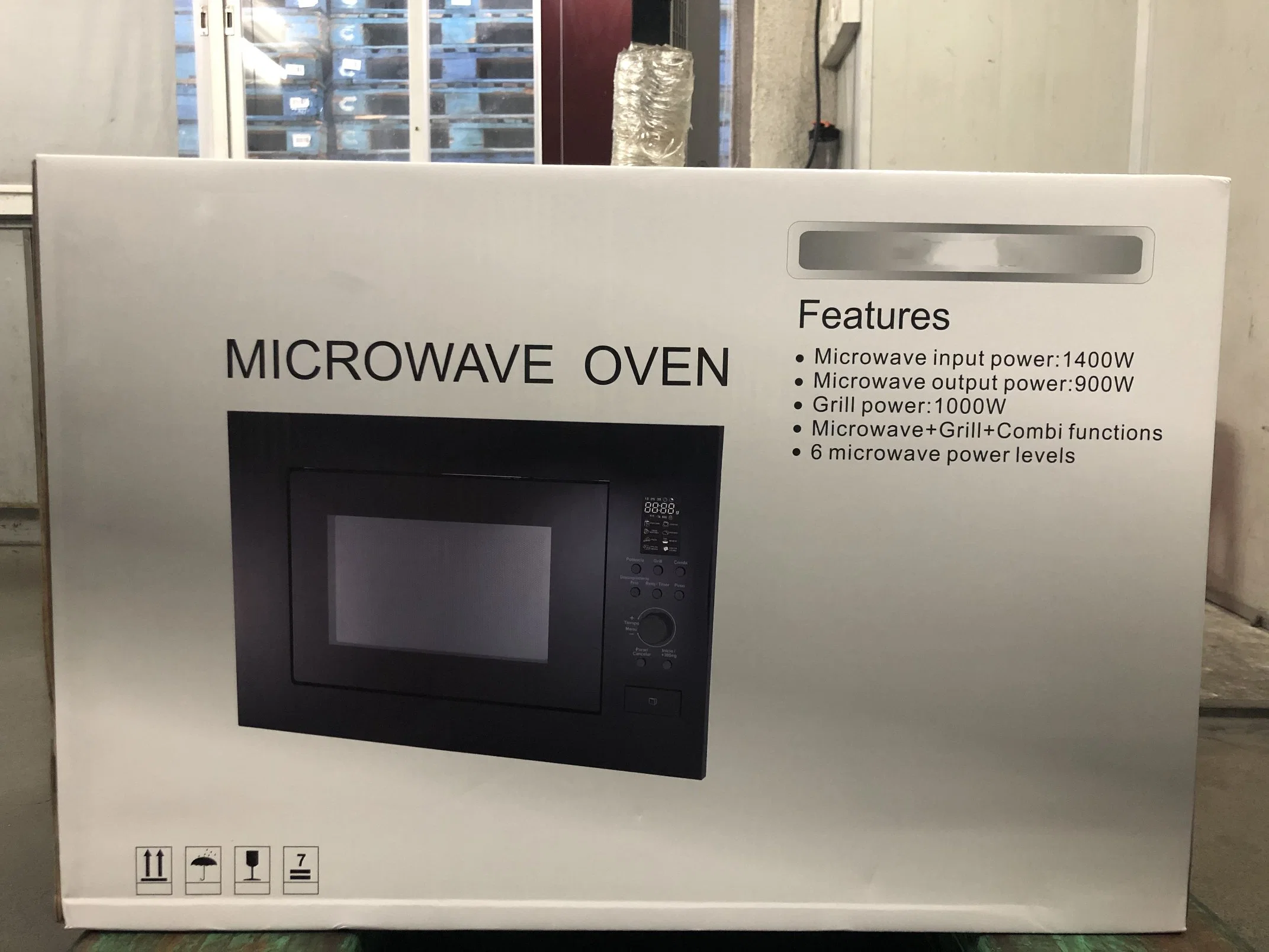 Smeta 25L OEM Black Digital Built in Microwave Oven with Grill for Hom