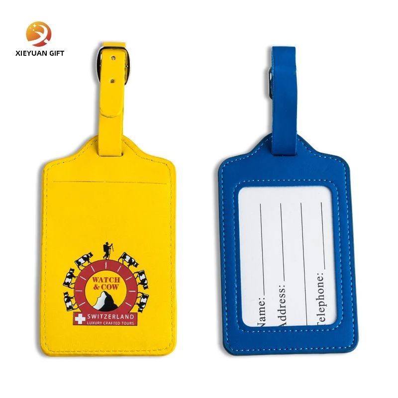 Xieyuan China Großhandel/Lieferant Bulk Sublimation weich PVC PU Personalisieren Weiß Leder Gepäck Name Hängen Tags Drucken Custom Faux Leder Gepäck Tags