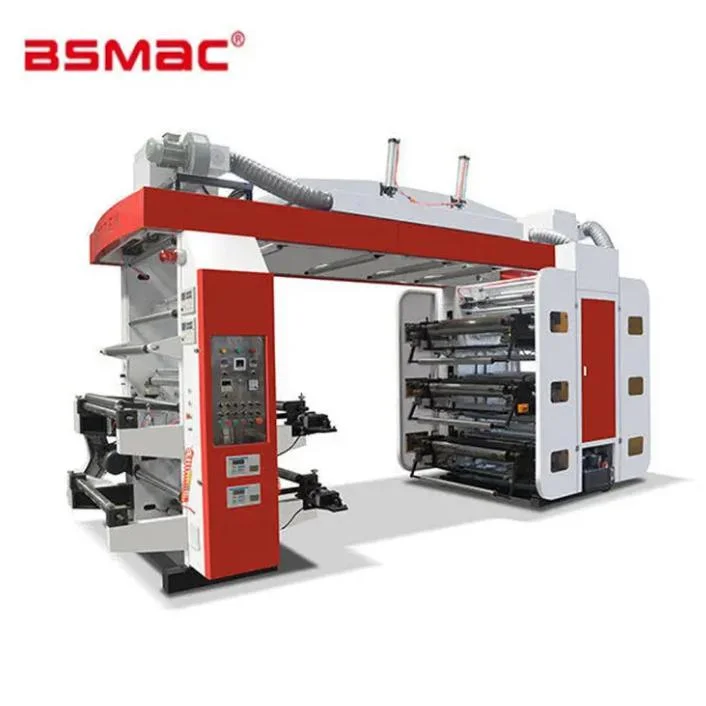 Bshty 6 cores de alta-velocidade Flexo Automática máquina de impressão de PP de filme plástico de PE