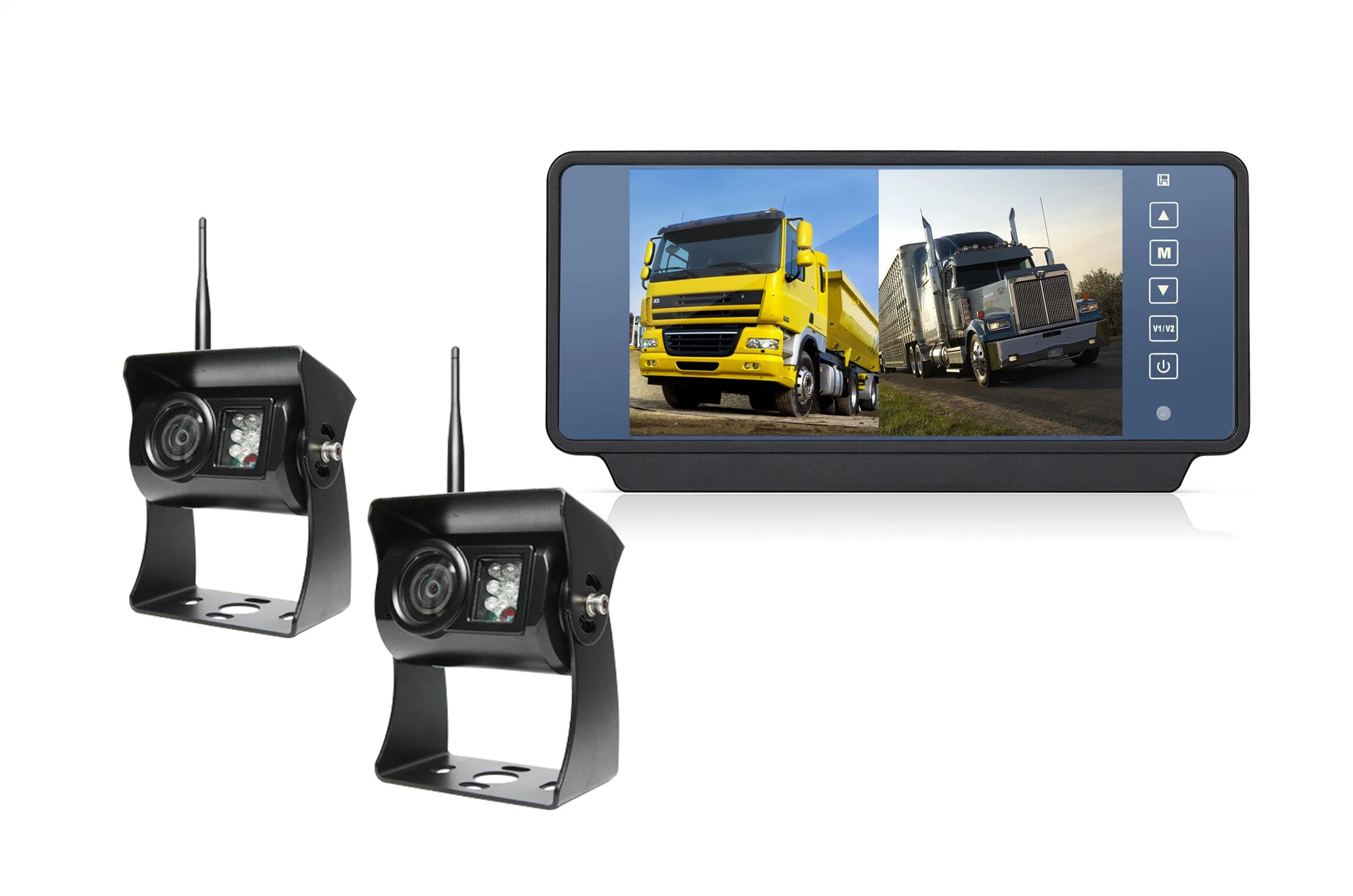 Digital WiFi Wireless IR/LED Truck/Bus/Van Reversing Camera+7inch Mirror LCD Monitor