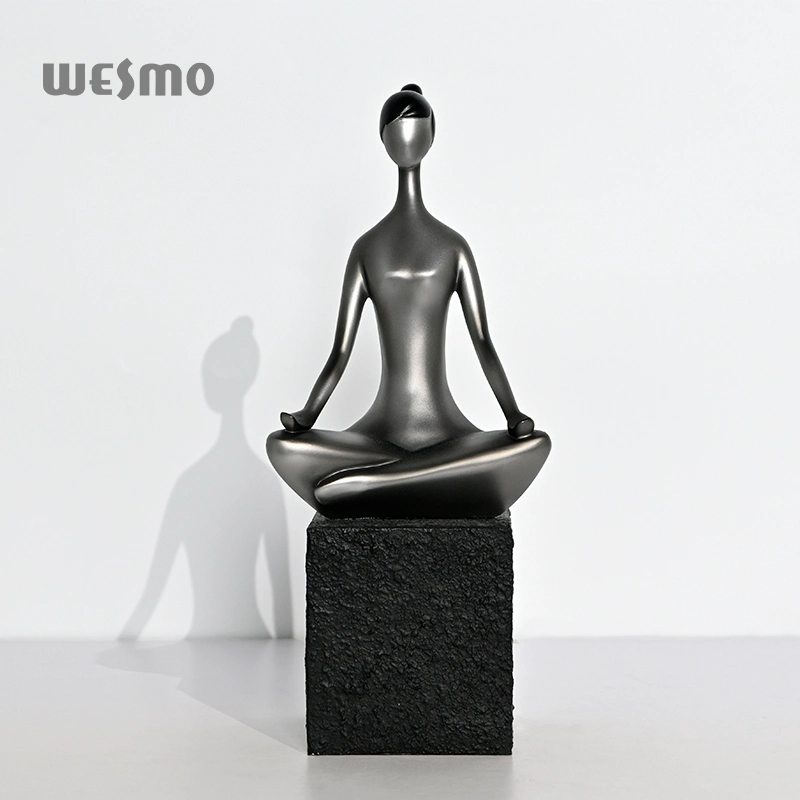 O Artesanato de resina aceita Escultura de figura feminina em Preto entalhado em resina personalizada Decoração de casa com base