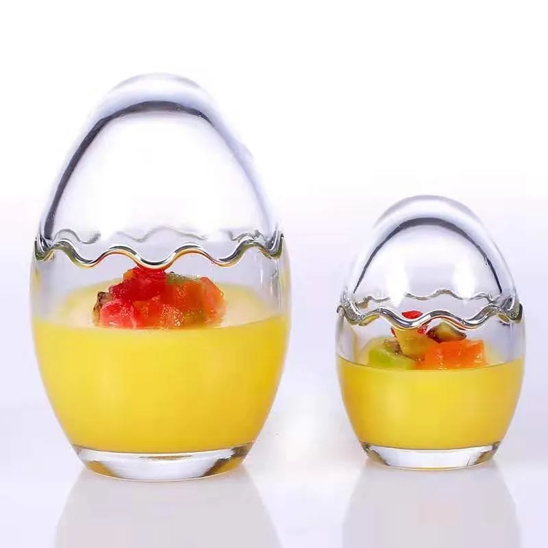 Egg Shell Glass Pudding Cup Pudding Bottle High Temperature Resistant Pudding Mold Mousse Cup Customized Glass Bottle