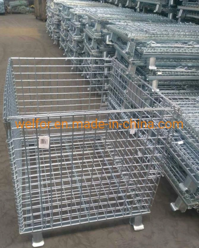 Wire Container Metal Storage Cages Rolling Wire Mesh Pallet Containers Metal Cages