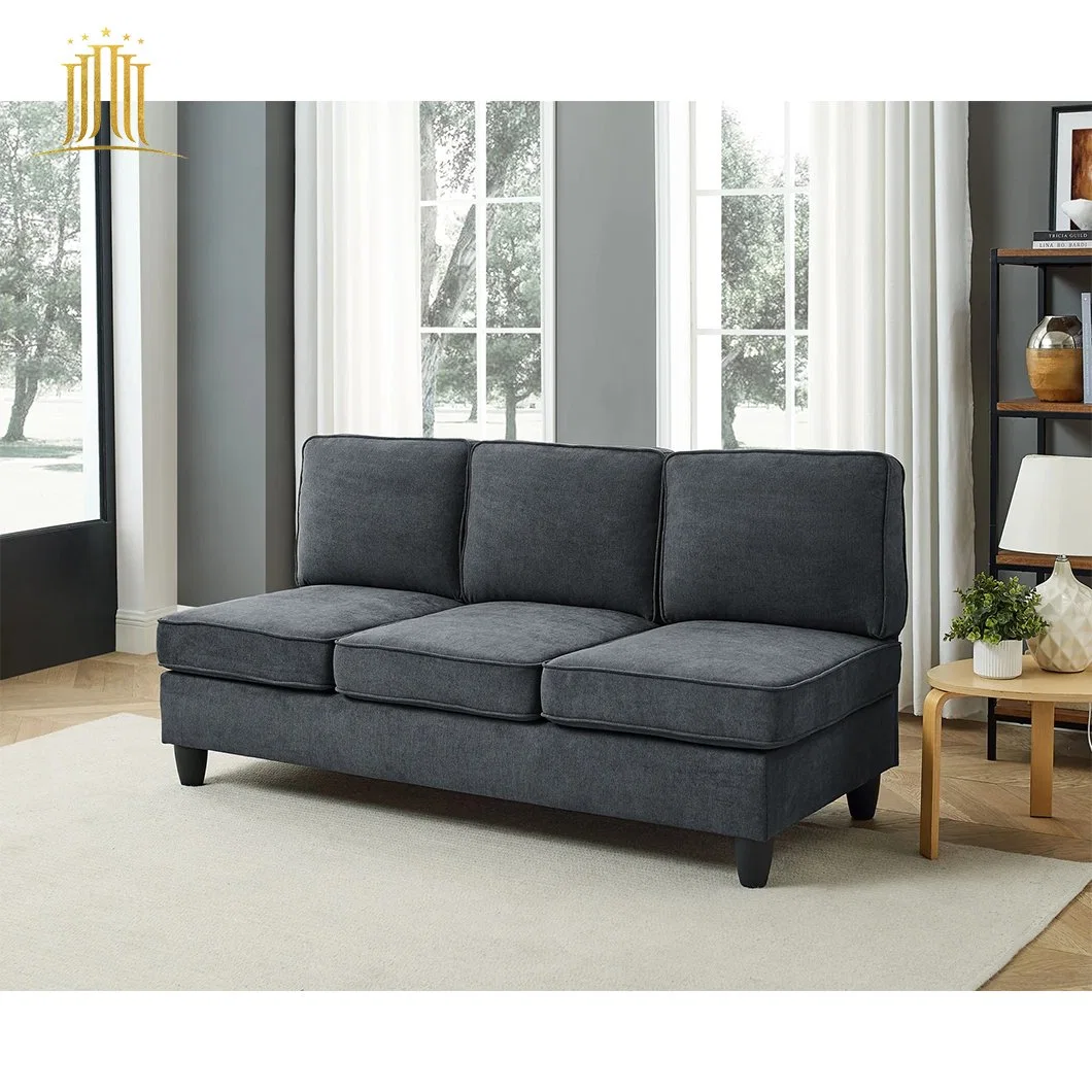 Hotel Lobby Three Seat Chesterfield Sofa High Density Sponge Leisure Linen Couch Living Room Sofas