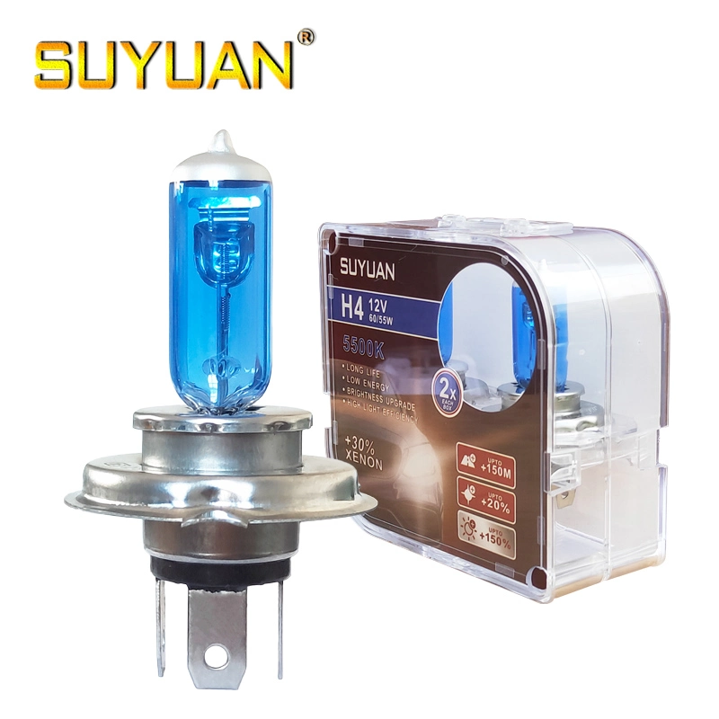 Suyuan Halogen Super White Light Bulb H4 12V60/55W P43t Long Life Car Lamp 500 Hours for Auto Headlights