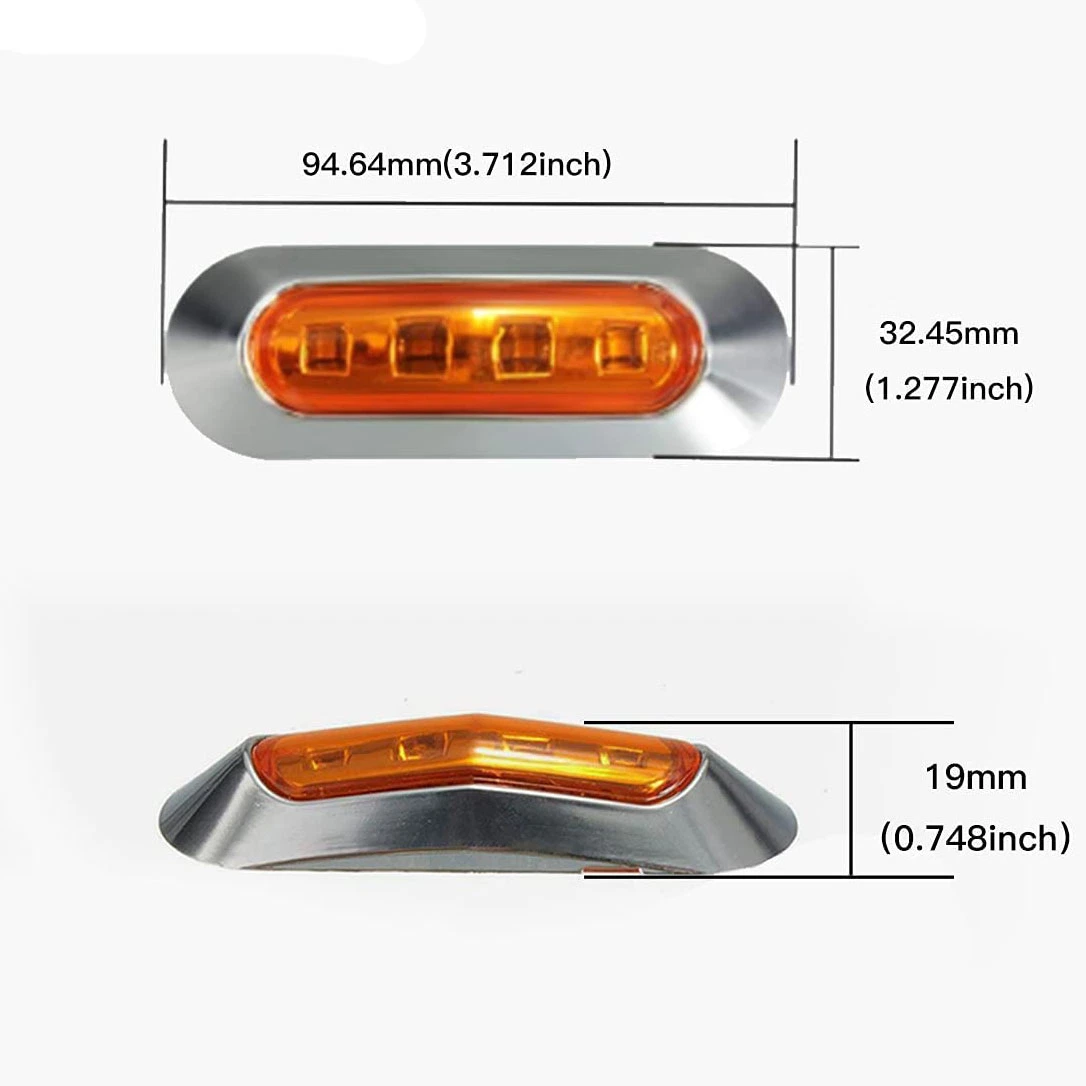 12V 24V 10-30V Red Amber LED Tail Light Bar Stop Turn Tail Signal Rear Light for Truck Trailer