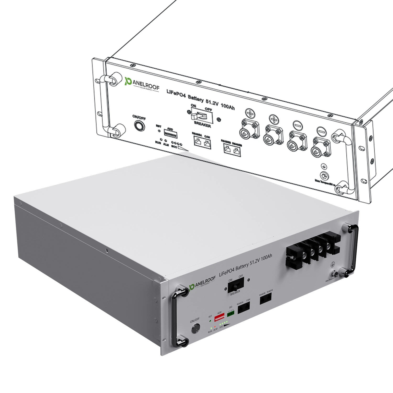 Panelroof Max 700AH 400 Un groupe de travail actuel 51.2V 48V 35kwh lithium batterie de stockage