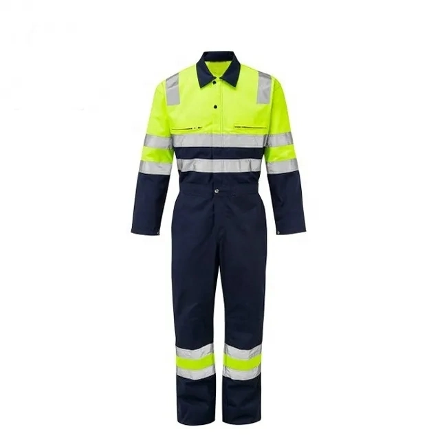 Industriales de alta calidad uniforme de la ropa de trabajo de los hombres mono Hi-Vis traje de la caldera con banda reflectante