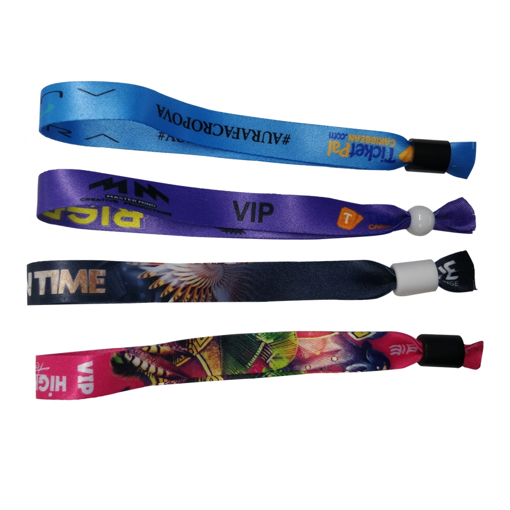 عيدان من تصنيع المعدات الأصلية (OEM) Free Sample Customize Logo Bracelet Fabric Festival Sublimation Wrband