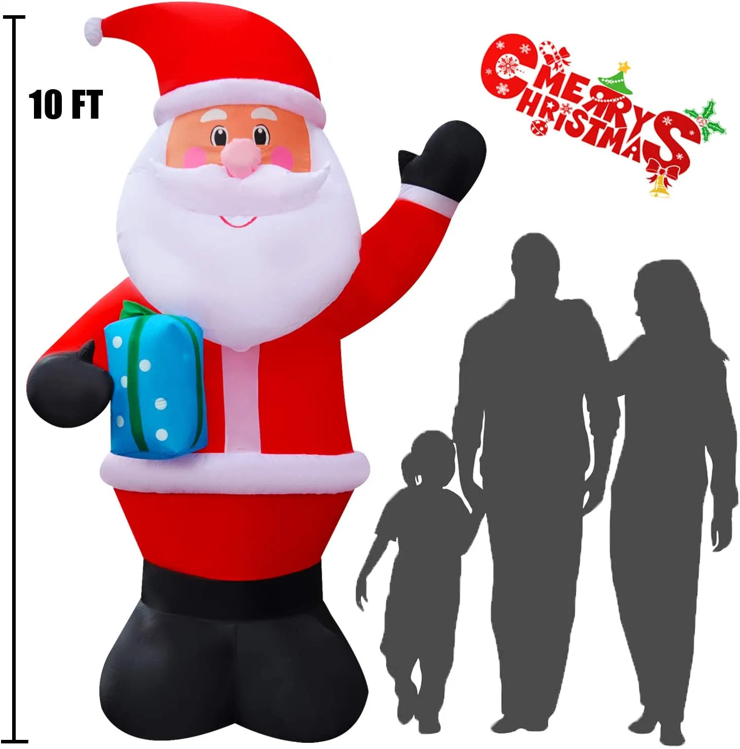 Decoration Inflatable Santa Christmas with Light with Gift Box Chxs1509-300