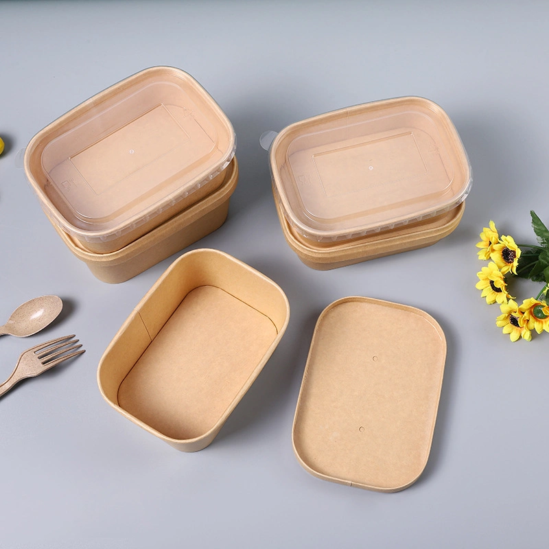 Eco-Friendly Square Kraft Paper Bowl Food Container