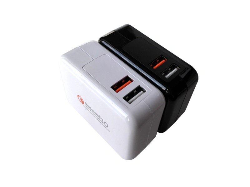 QC3.0 EU/Us Plug Dual USB Travel Charger 2.1A Power Adapter