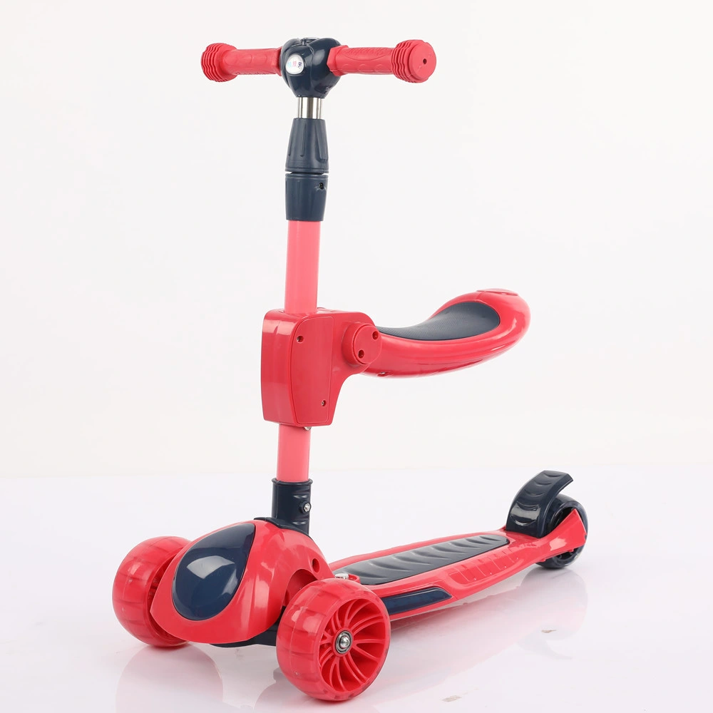 Hot Sale Folding Adjustable Spray Electric Kids 3 Wheel Kick Scooter Spray Scooters with LED Lights Sc-15