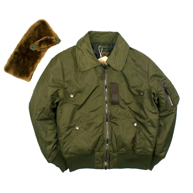 Jacket Flight Suit Fur Collar Detachable Men's and Women's Cotton Clothes Custom Cotton Clothes