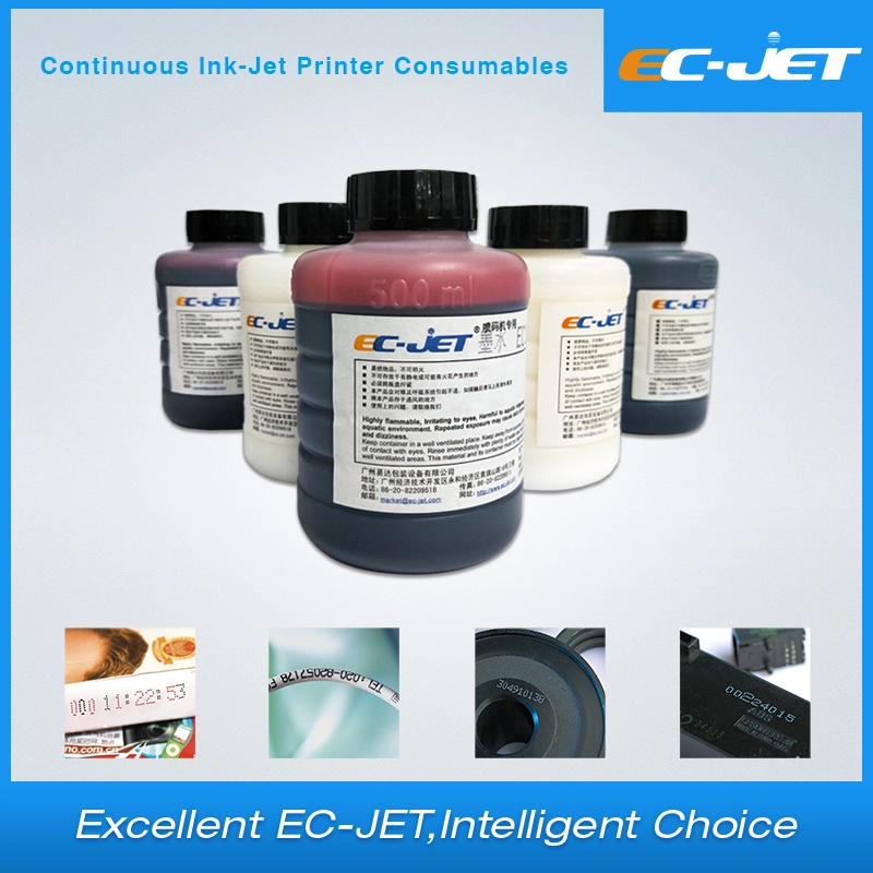 Ec-Jet Cij Inkjet Printer Ink and Solvent for Videojet Domino Linx Markem Imaje Kgk Hitachit Printing