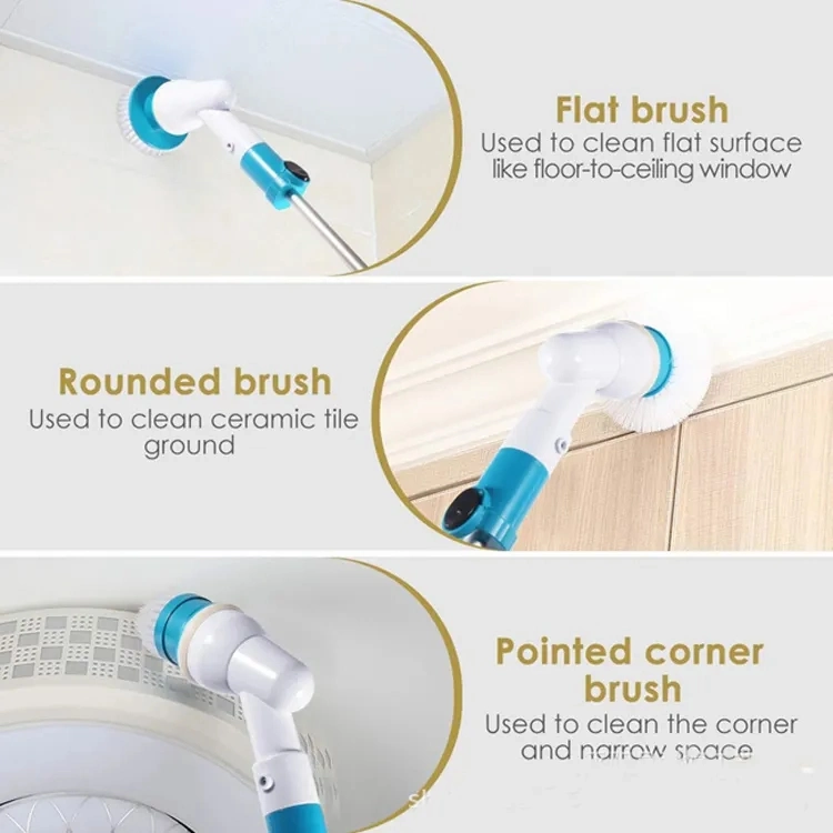 Cordless Home Shower Cleaner Portable Electric Spin Scrubber Power Cleaning Brush Bathroom Floor Scrubber