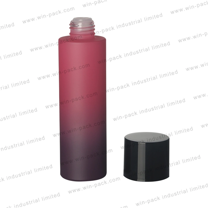 45ml 100ml 120ml 50g 100g Solid Gradient Red Color of The Glass Bottle Lotion Bottle Shiny Silver Cap and Collar Shiny Black Plastic Cap