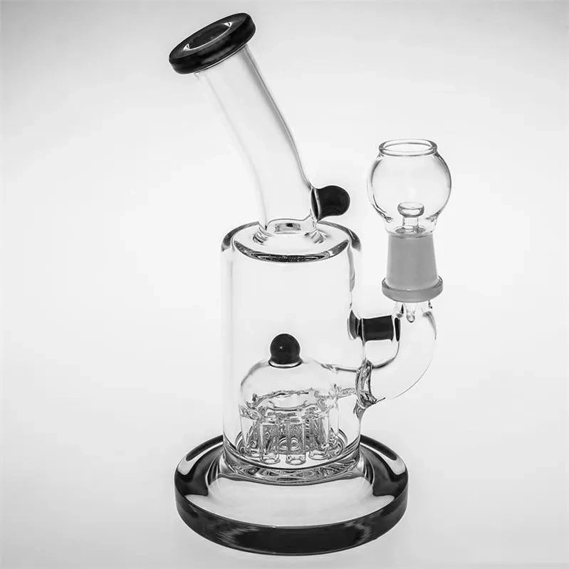 Real Images Glass with Bowl Joint Size 144mm 22cm Tall Hollow Tire Perc Oil Rigs Hookahs Smoking Water Pipes