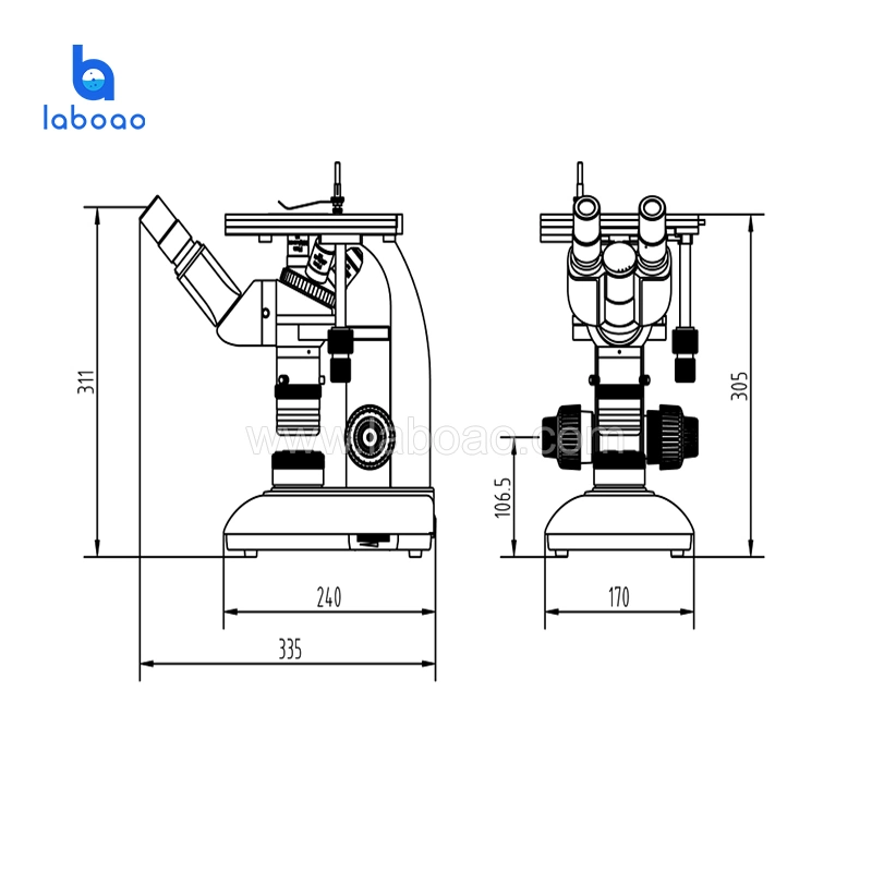 Inversé et à la verticale Microscope optique Microscope métallographique de laboratoire