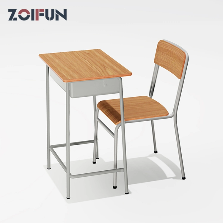 Classroom University School Wooden Metal Student Simple Cheap Classic Table and Chair Furniture Sets