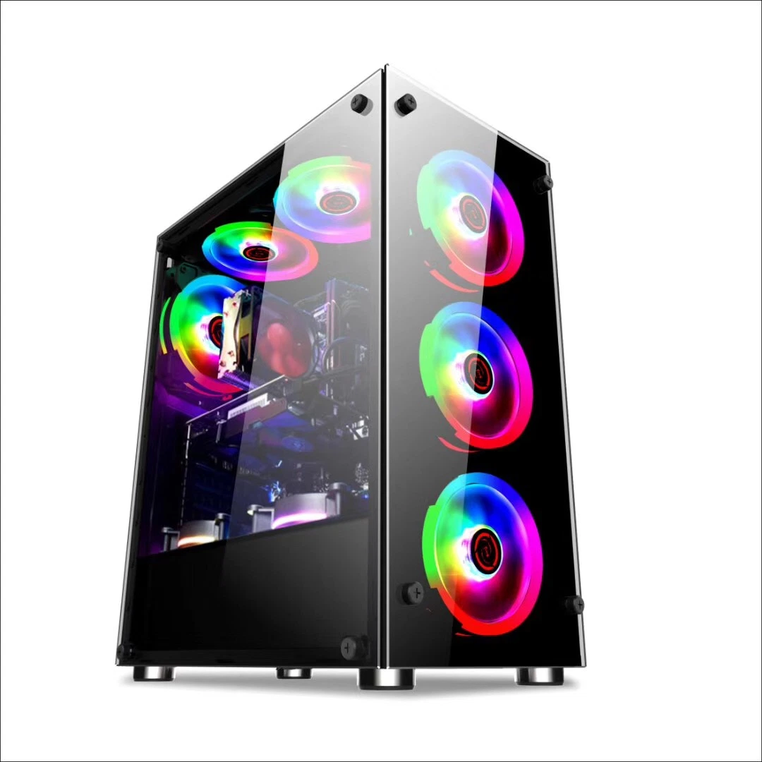 PC Case with RGB Fans Computer Gaming Case Tower Cabinet Computer Case
